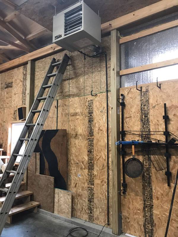 PCS heater installed in a barn